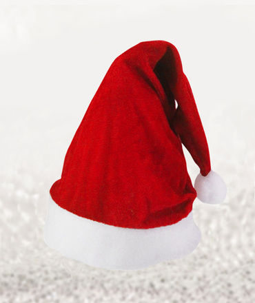 Gorro Navideño en Terciopelo Rojo